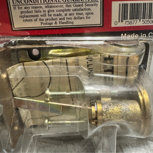 Guard Security Rim Deadlock 505 Brass Finish 1” Deadbolt Solid Brass Cylinder - Picture 3 of 10